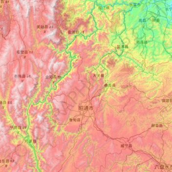 昭通市地形图、海拔、地势