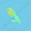 马提尼克地形图、海拔、地势