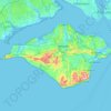 怀特岛地形图、海拔、地势