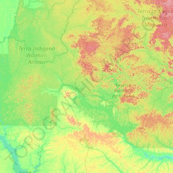 Presidente Figueiredo地形图、海拔、地势