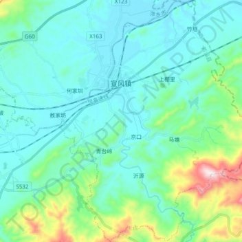 宣风镇地形图、海拔、地势