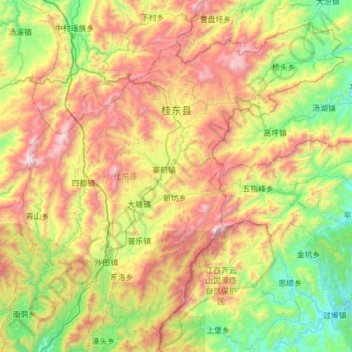 桂东县地形图、海拔、地势