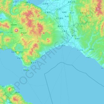 膽振綜合振興局地形图、海拔、地势