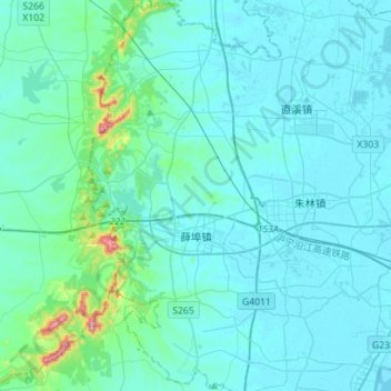 薛埠镇地形图、海拔、地势