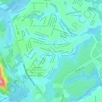 Nova Carapina I地形图、海拔、地势
