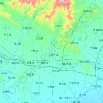 镇平县地形图、海拔、地势