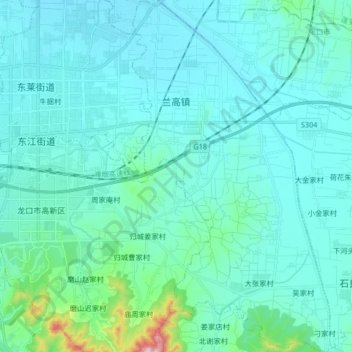 兰高镇地形图、海拔、地势