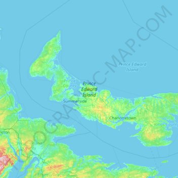爱德华王子岛地形图、海拔、地势