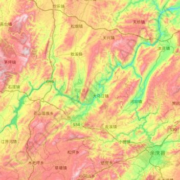 余庆县地形图、海拔、地势