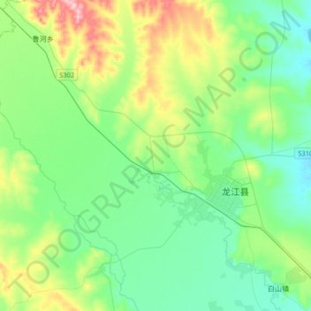 龙江镇地形图、海拔、地势