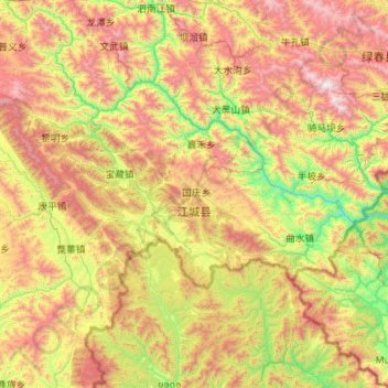 江城哈尼族彝族自治县地形图、海拔、地势