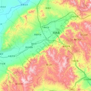 浑源县地形图、海拔、地势