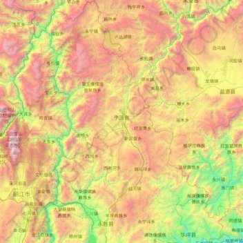 宁蒗彝族自治县地形图、海拔、地势