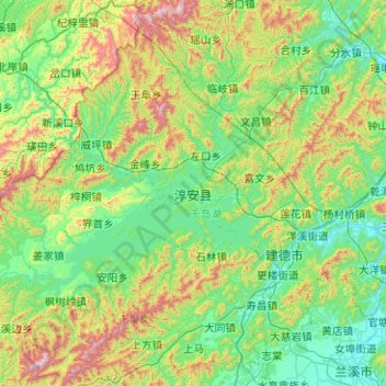 淳安县地形图、海拔、地势