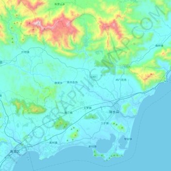 陵水黎族自治县地形图、海拔、地势