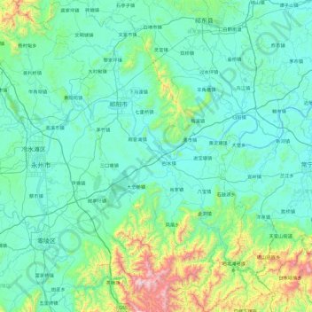祁阳市地形图、海拔、地势