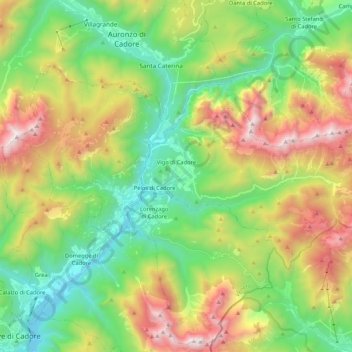 Vigo di Cadore地形图、海拔、地势