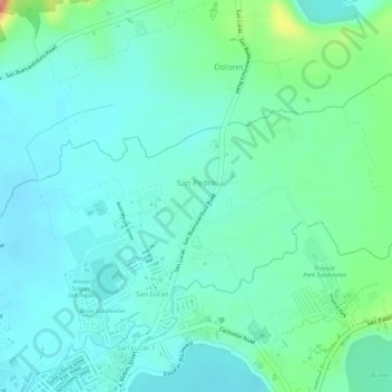 San Pedro地形图、海拔、地势