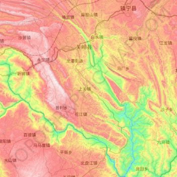 关岭布依族苗族自治县地形图、海拔、地势