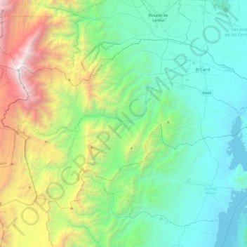 Municipio de Chicoana地形图、海拔、地势