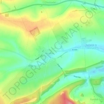 Hindon地形图、海拔、地势
