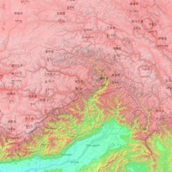 林芝市地形图、海拔、地势