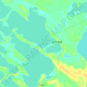连环湖地形图、海拔、地势