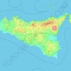 Isola di Sicilia地形图、海拔、地势