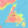 纽芬兰地形图、海拔、地势