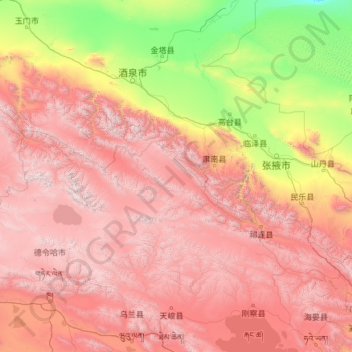 肃南裕固族自治县地形图、海拔、地势