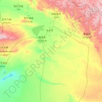 福海县地形图、海拔、地势
