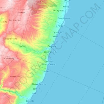 Boljoon地形图、海拔、地势