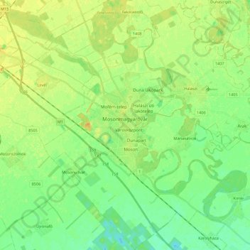 Mosonmagyaróvár地形图、海拔、地势