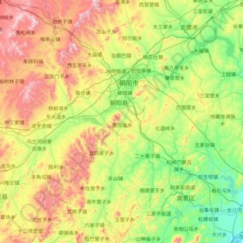 朝阳县地形图、海拔、地势
