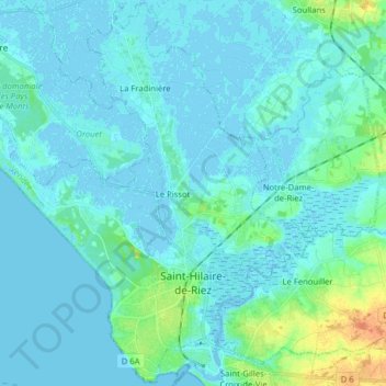Saint-Hilaire-de-Riez地形图、海拔、地势