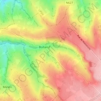 Bolland地形图、海拔、地势