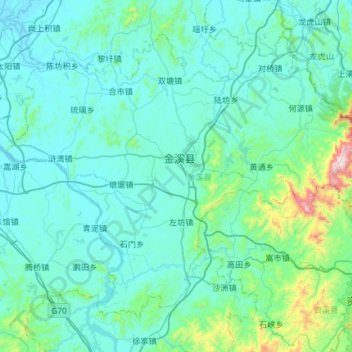 金溪县地形图、海拔、地势