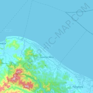 Sanchez Mira地形图、海拔、地势