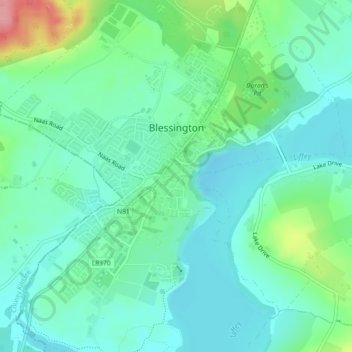 Blessington地形图、海拔、地势