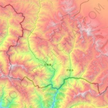 吉隆镇地形图、海拔、地势