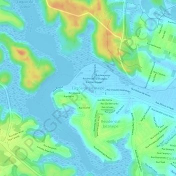 Lagoa de Jacaraípe地形图、海拔、地势