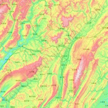 黔江区地形图、海拔、地势
