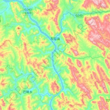 吾隘镇地形图、海拔、地势