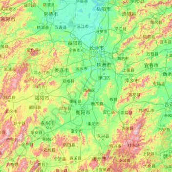 湘江地形图、海拔、地势