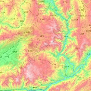 龙陵县地形图、海拔、地势