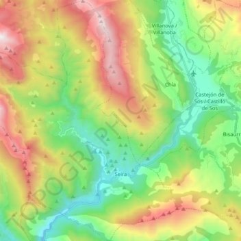 Seira地形图、海拔、地势