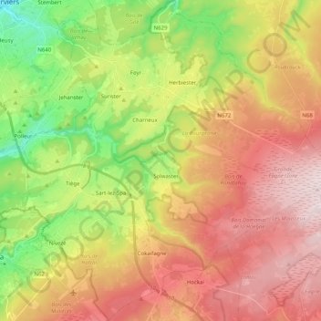 Jalhay地形图、海拔、地势