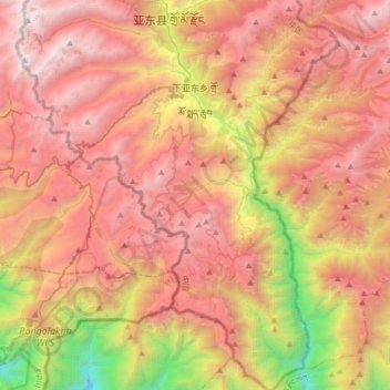 下亚东乡地形图、海拔、地势