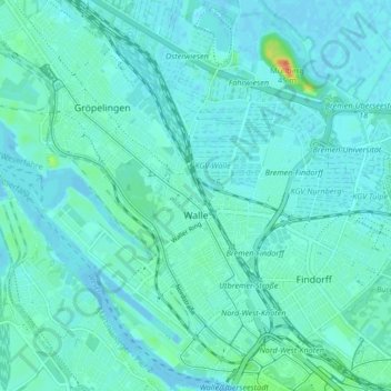 Walle地形图、海拔、地势
