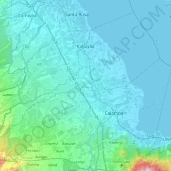 Cabuyao地形图、海拔、地势